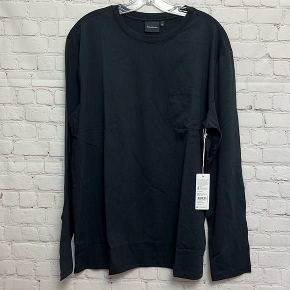 Richer Poorer Pima Pocket Long Sleeve Tee in Black - Picture 2 of 12